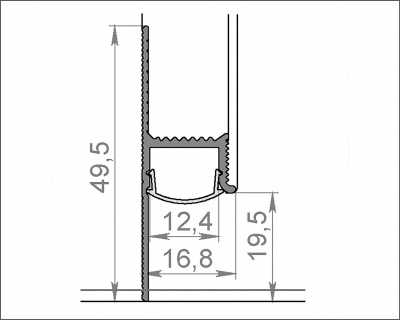 Плинтус Evrowood DA01B Плинтус скрытого монтажа (49,5*16,8*2000) – цена, описание и отзывы — фото